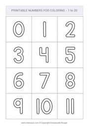 Printable numbers for colouring Printable numbers for colouring