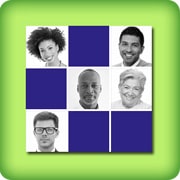 Matching game for adults - people faces memory II - online and free
