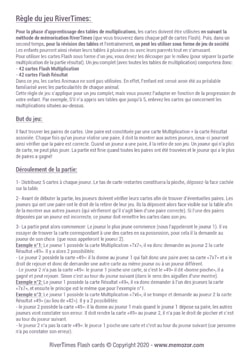Règle du jeu à imprimer pour les Cartes Flash RiverTimes