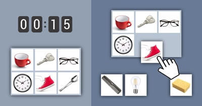 Grid of pictures game - Objects
