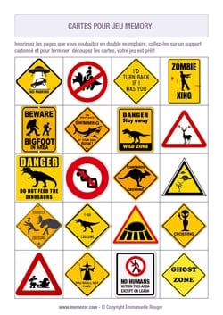 Panneaux routiers amusants à imprimer