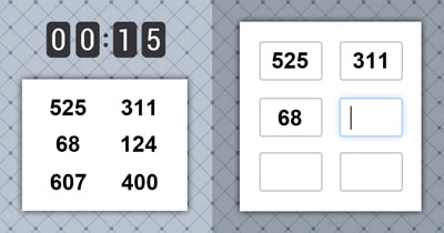 List of numbers to remember game (100 - 1000) - online & free