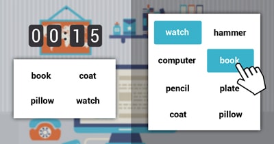 Grid of words game - Everyday items - online & free