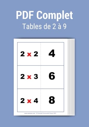 Cartes Flash - Toutes les tables de multiplication