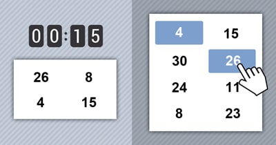 Grid of numbers to remember game (1-100) - Online & free