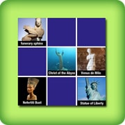 Matching game adults - famous Statues - online and free