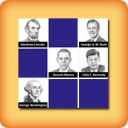 Jeu de memory pour séniors - Présidents des Etats-Unis - en ligne et gratuit
