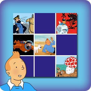 Jeu de memory pour enfants - Les aventures de Tintin - en ligne et gratuit