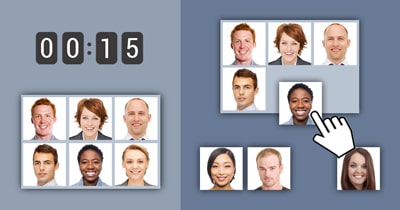 Grid of pictures game - Faces