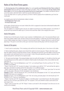 Printable rules for the RiverTimes Flash Cards