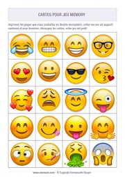 Jeu de memory à imprimer pour les enfants - emoji (1) Jeu de memory à imprimer pour les enfants - emoji (1)
