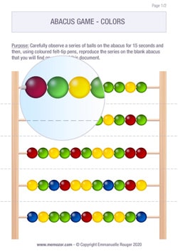 Memory game - The Abacus (colours) to print Memory game - The Abacus (colours) to print
