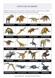 Jeu de memory à imprimer pour les enfants - Dinosaures Jeu de memory à imprimer pour les enfants - Dinosaures