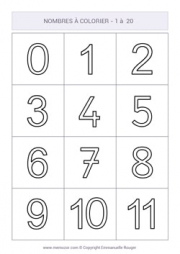 Chiffres à imprimer et colorier Chiffres à imprimer et colorier