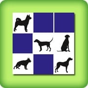 Memory game for adults - black dogs - online and free