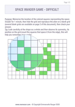Memory game - Space invader to print Memory game - Space invader to print