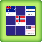 Jeu Memory - Drapeaux des Pays bleu, blanc et rouge