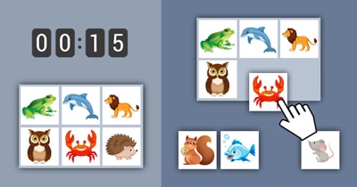 Grid of pictures game - Animals (2)