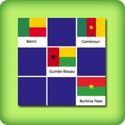 Juego de memoria: banderas de países rojos, amarillos y verdes