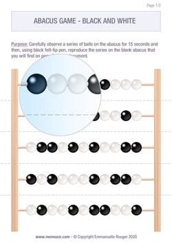 Memory game - The Abacus (black & white) to print