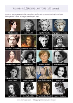Cartes des Femmes les plus célèbres de l'histoire à imprimer Cartes des Femmes les plus célèbres de l'histoire à imprimer
