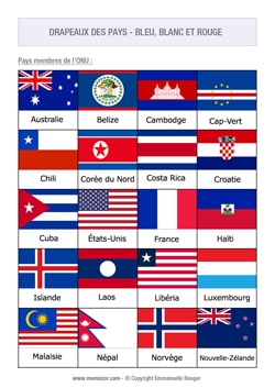 Drapeaux des Pays bleu, blanc et rouge - à Imprimer Drapeaux des Pays bleu, blanc et rouge - à Imprimer