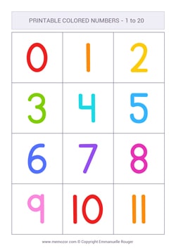 Printable coloured numbers Printable coloured numbers