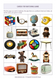 Free printable memory game for seniors - vintage objects Free printable memory game for seniors - vintage objects