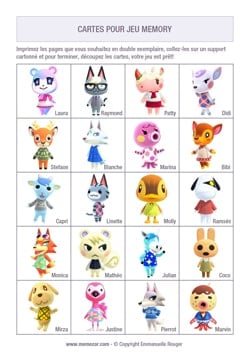 Cartes Animal crossing à imprimer