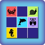 Matching game - Animals on colored background - online and free