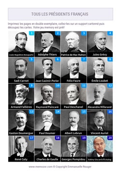 Cartes des Présidents français à imprimer