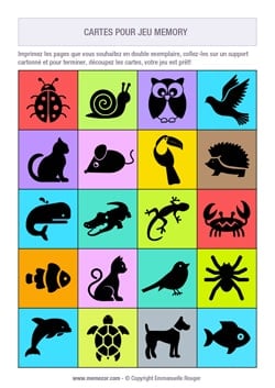 Jeu de memory à imprimer pour les tout-petits - formes