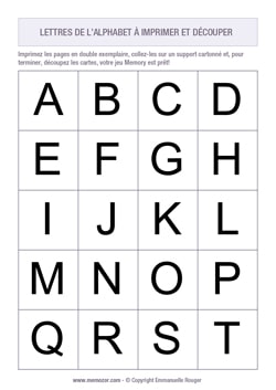 Lettres de l'alphabet à imprimer
