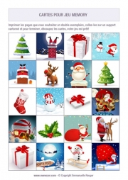 Jeu de memory à imprimer pour les enfants - Noël Jeu de memory à imprimer pour les enfants - Noël
