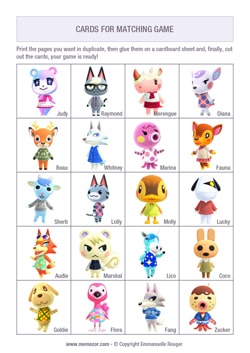 Printable Animal crossing Cards Printable Animal crossing Cards