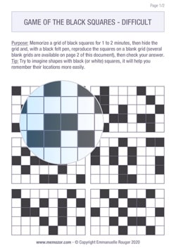 Memory game - Grid of black squares difficult to print Memory game - Grid of black squares difficult to print