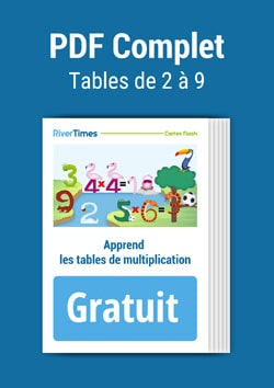 Cartes Flash Multiplication (Tables de 2 à 9) - PDF Complet