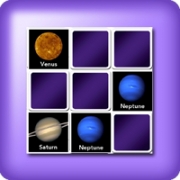 Memory game 2 player - planets of the system solar