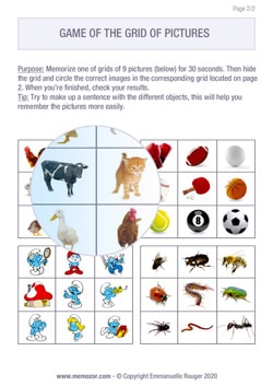 Memory game - Grids of pictures (kids) to print Memory game - Grids of pictures (kids) to print