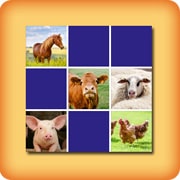 Matching game for seniors - Farm animals - online and free