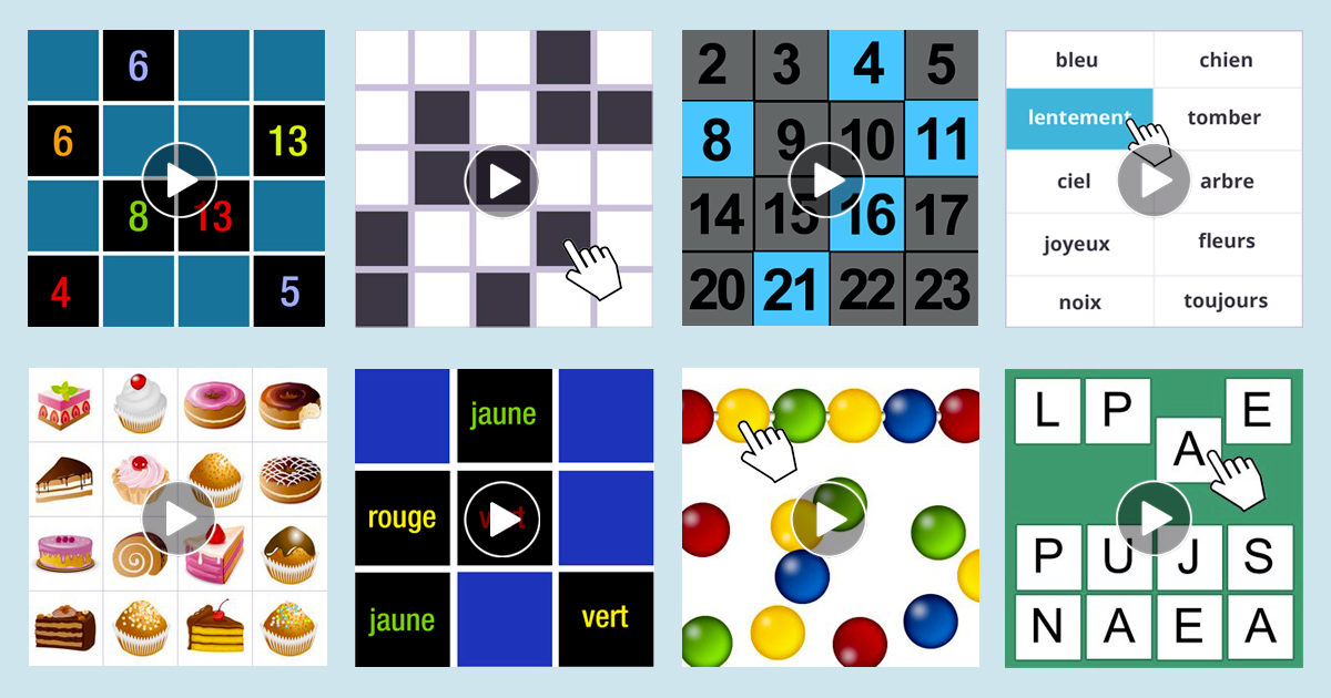 Jeux de mémoire en ligne Inédits & Originaux  Memozor
