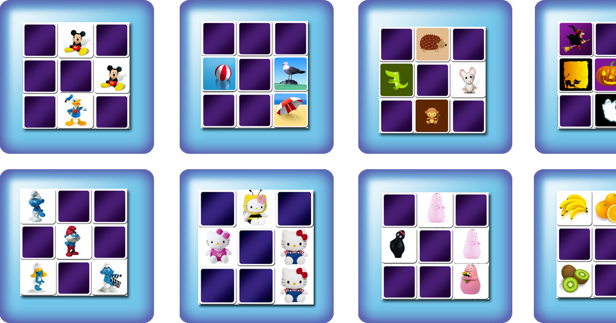Many memory games for kids 3 year olds online and free games!