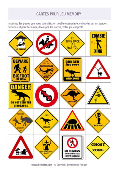 Panneaux routiers amusants à imprimer