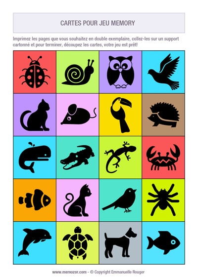 Jeu de memory à imprimer pour les tout-petits - formes