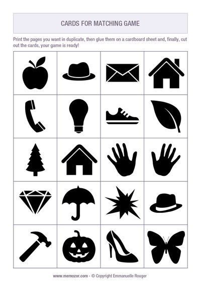 Printable Matching Game Black And White Print And Cut Out The Cards 