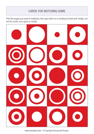 Printable matching game - difficult - Print and cut out the cards | Memozor