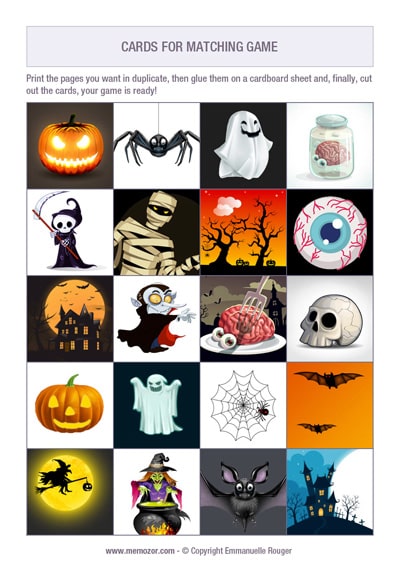 Printable memory - Halloween