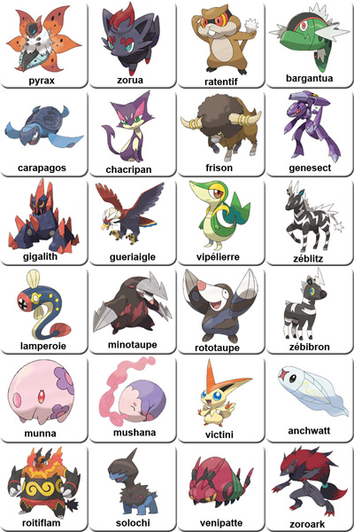 Jeu De Memory A Imprimer Pokemons 5eme Generation Imprimez Et Decoupez Les Cartes Memozor