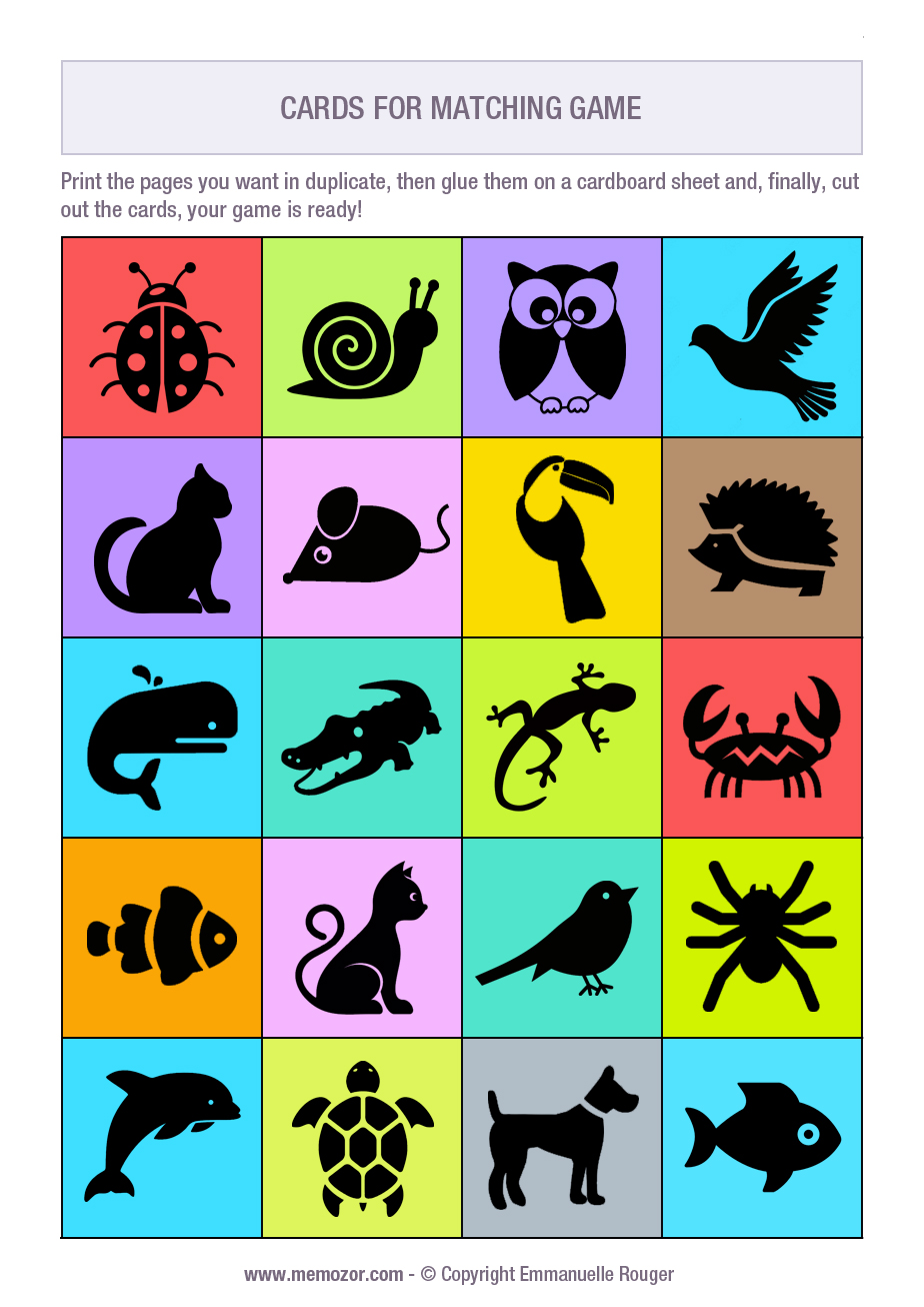 Free Printable Match the Shapes Memory Games for Kids