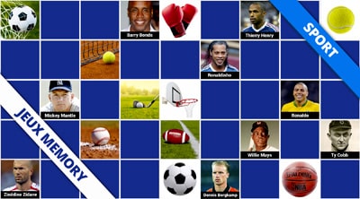 Jeux de memory sur le thème du sport - En ligne et gratuits Jeux de memory sur le thème du sport - En ligne et gratuits